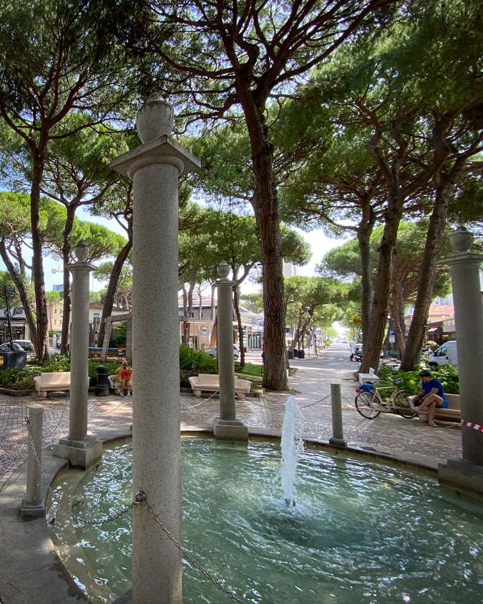 Gardens define Milano Marittima away from the beach