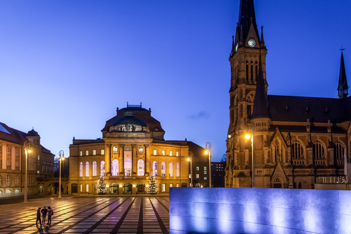 Chemnitz Opera and Petrikirche