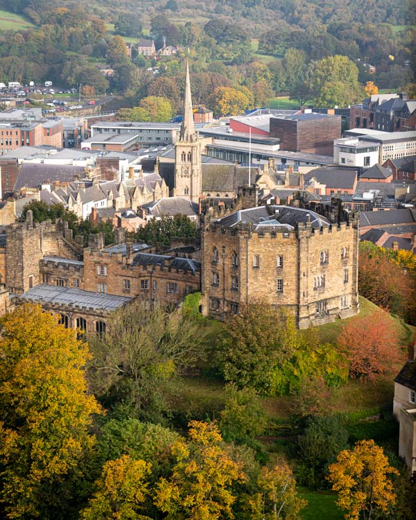 Views of Durham Castle from the top of Durham Cathedral