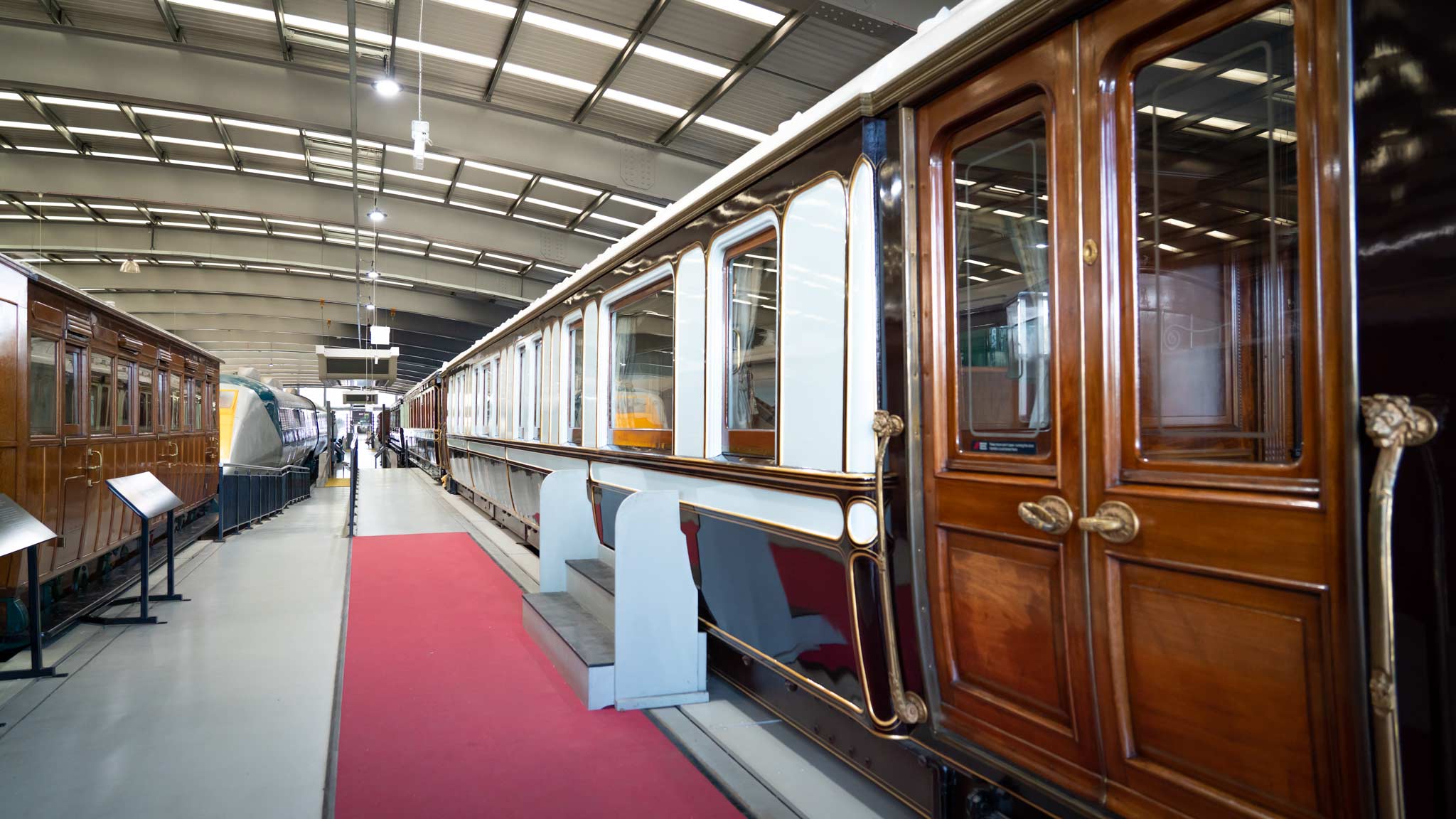 An old train inside the Locomotion Museum