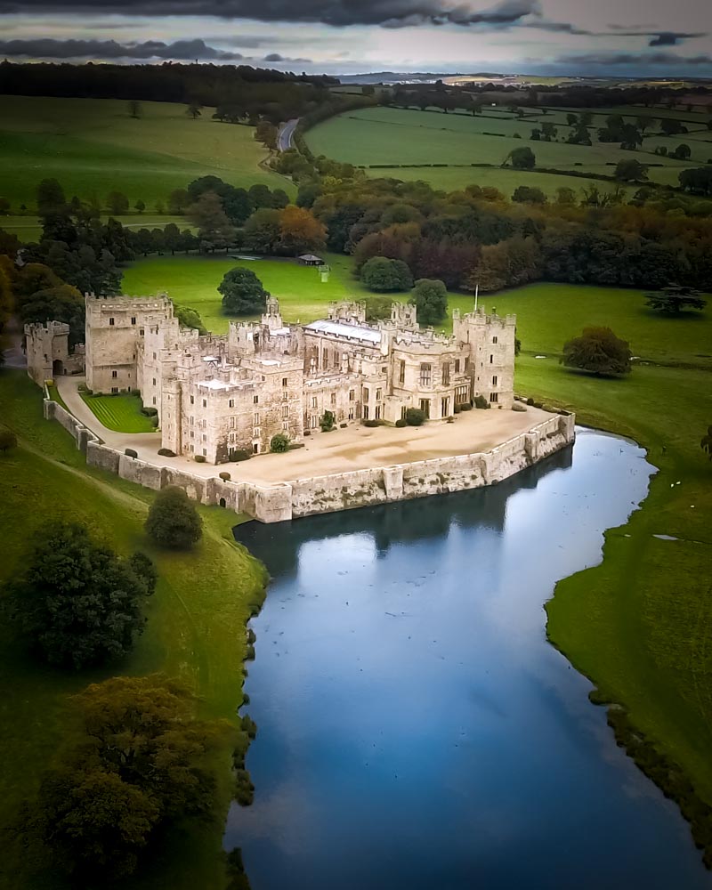 Raby Castle as seen from above