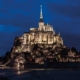 Mont St Michael France at Night