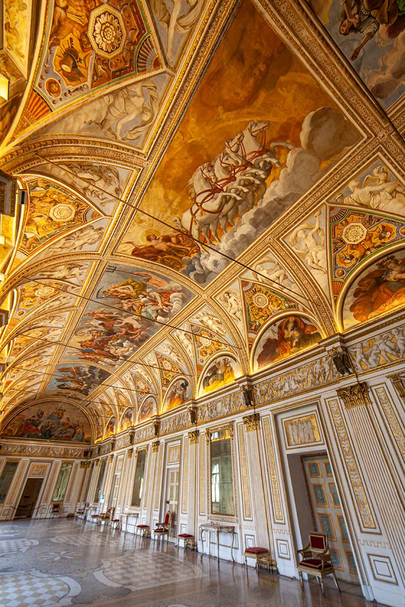Gold and painted ceilings in the gran Palace Te, Mantua