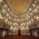 A beautiful theatre with stools and balconies in Mantua Italy