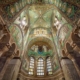 The towering domed Basillica ceiling with an incredible array of green titles
