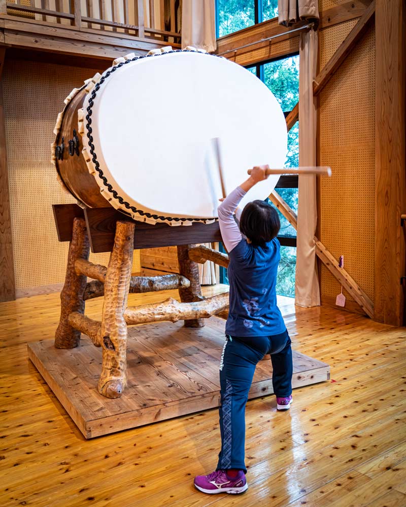 Taiko drum playing in Sado Island