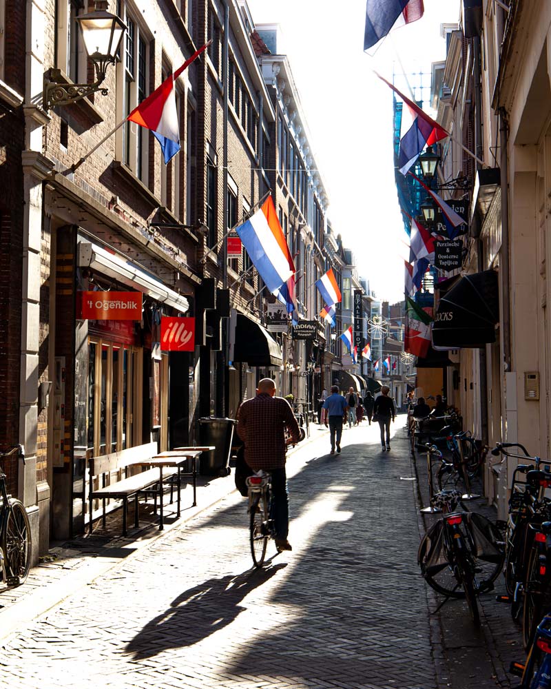 Bar lined streets in The Hague