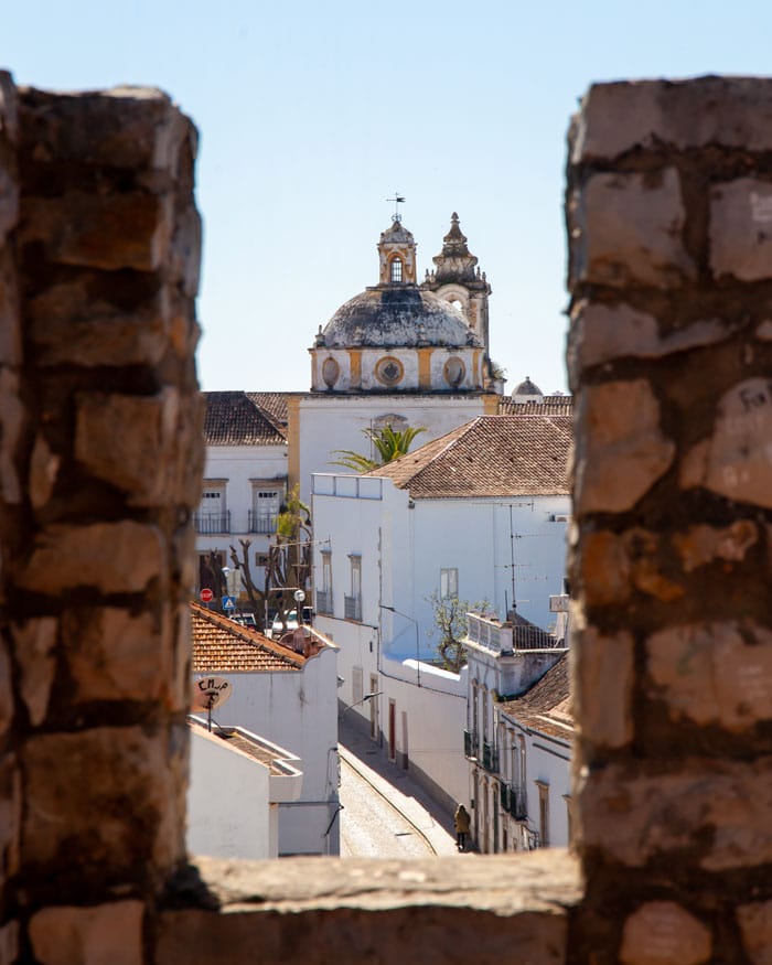 Tavira's whitewashed Old Town seen from the castle ruins