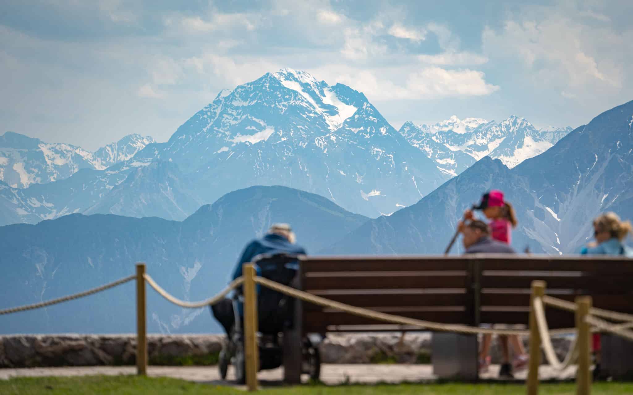 Families enjoy the views high above Innsbruck