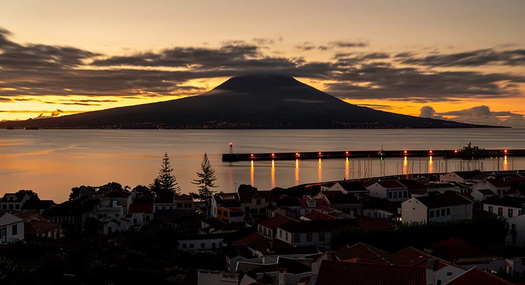 Views of Mount Pico from the island of Faial